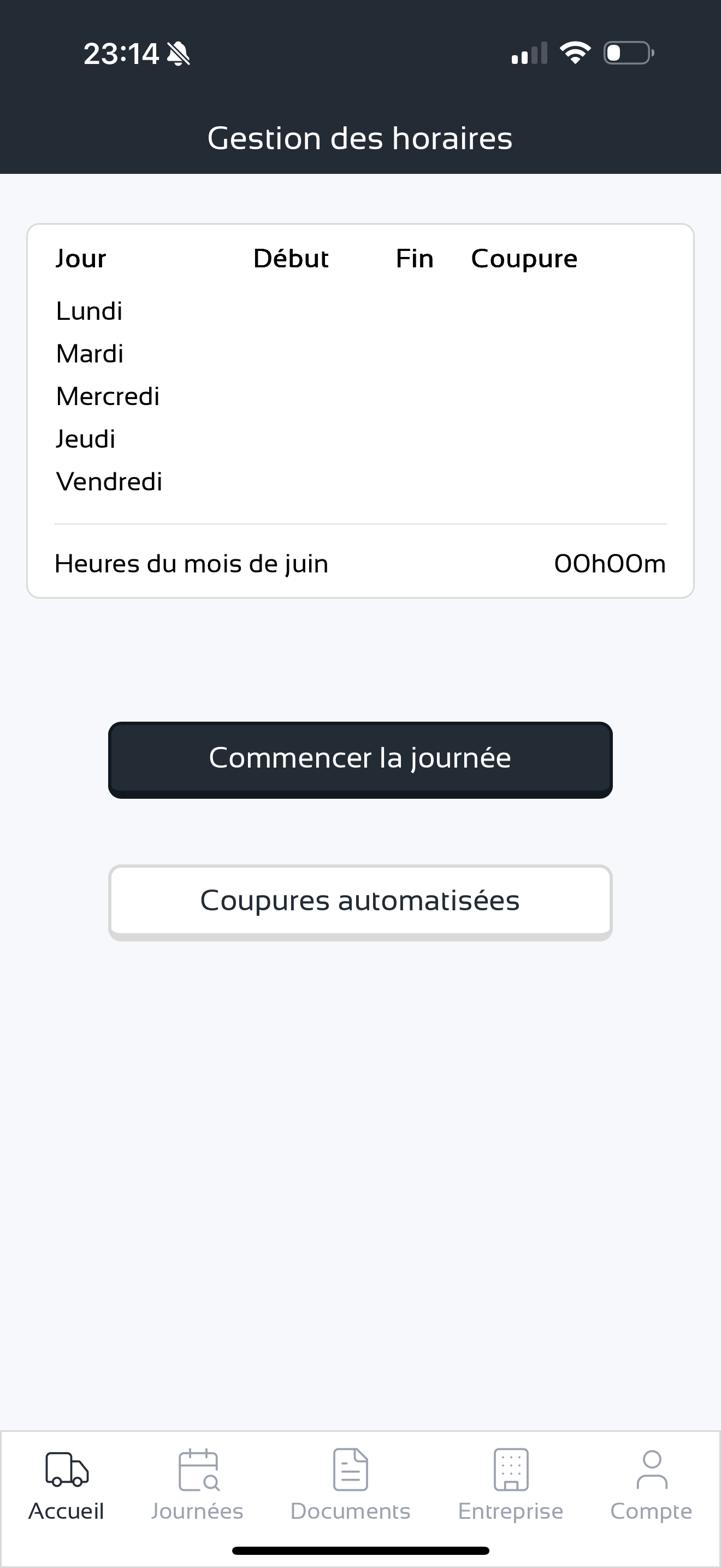 Plannify home dashboard